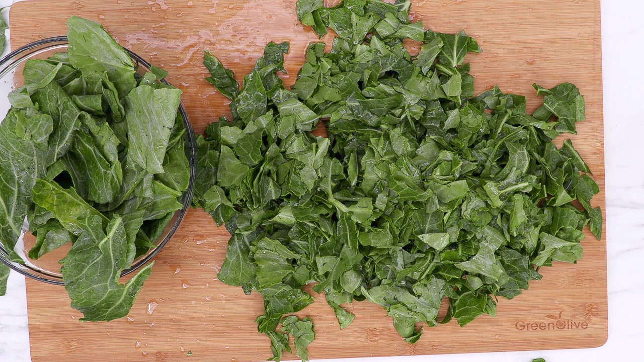 how to cut collard greens