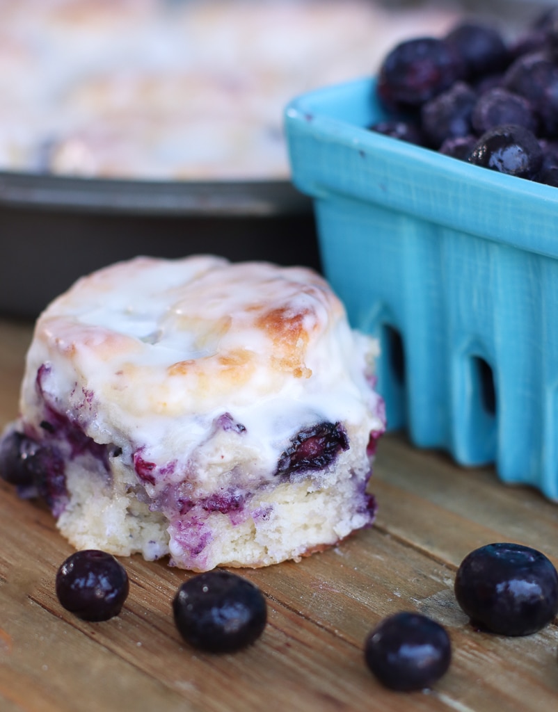 easy glazed blueberrry biscuits recipe